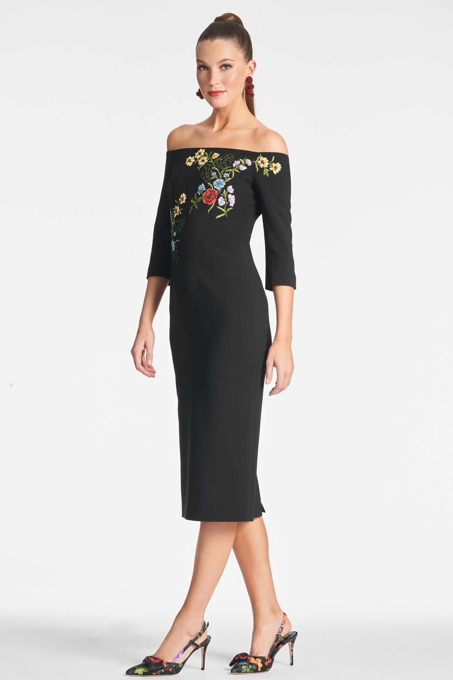 Fatima Dress - Noir Bouquet - Final Sale