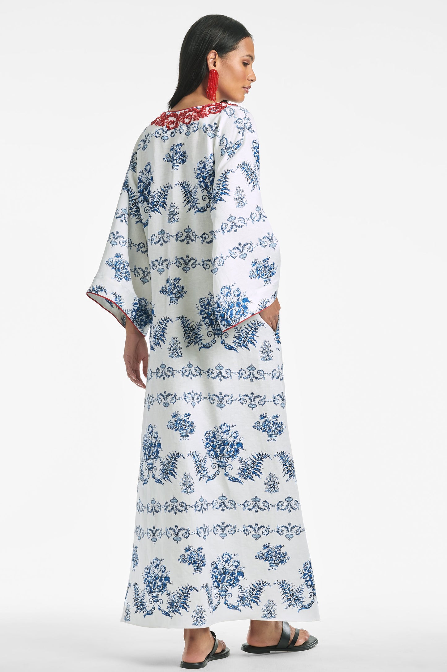 Alyssa Caftan - Indigo/Ivory Garland - Final Sale