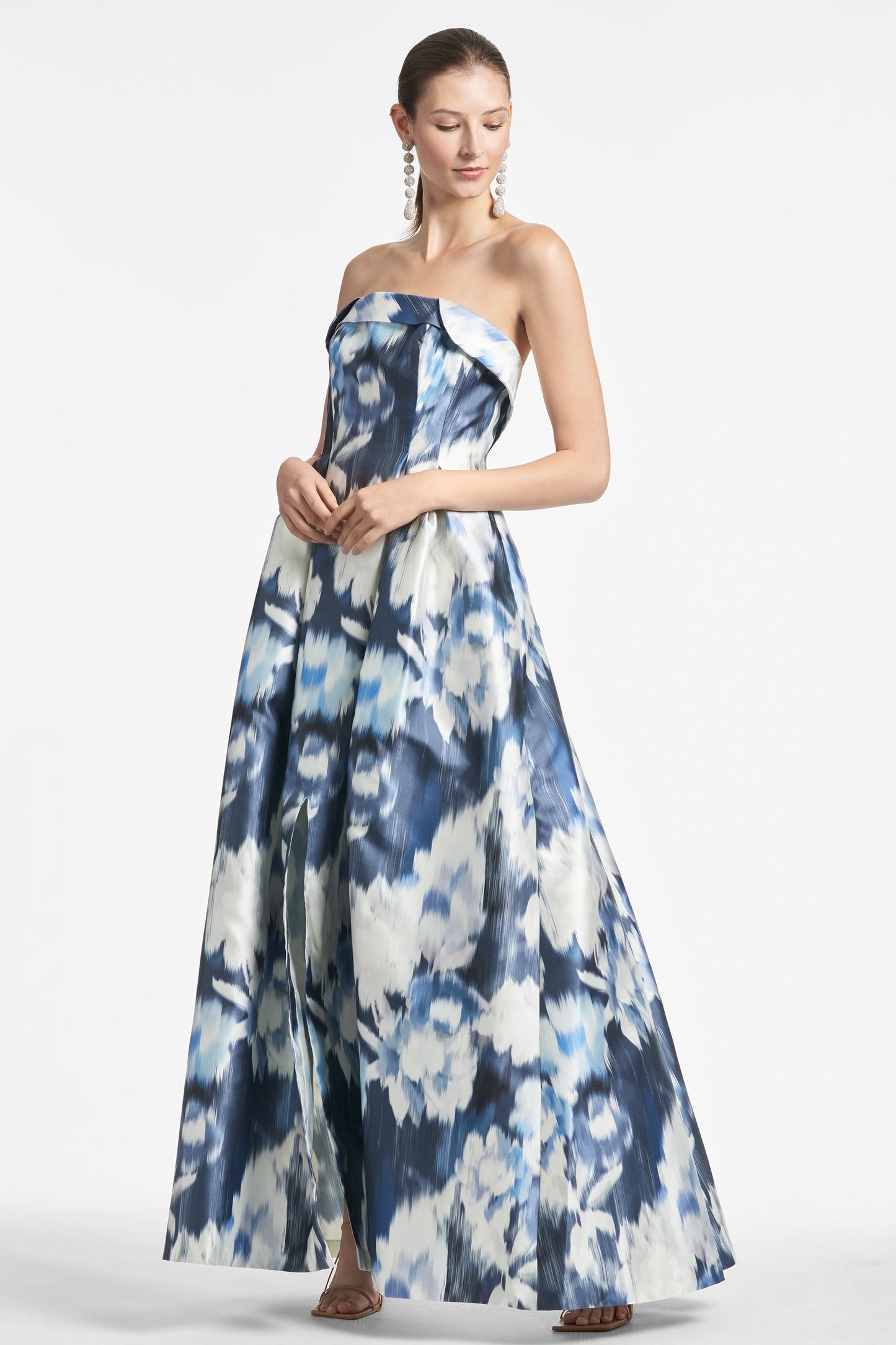 Brielle Gown - Blue Ikat Floral - Final Sale