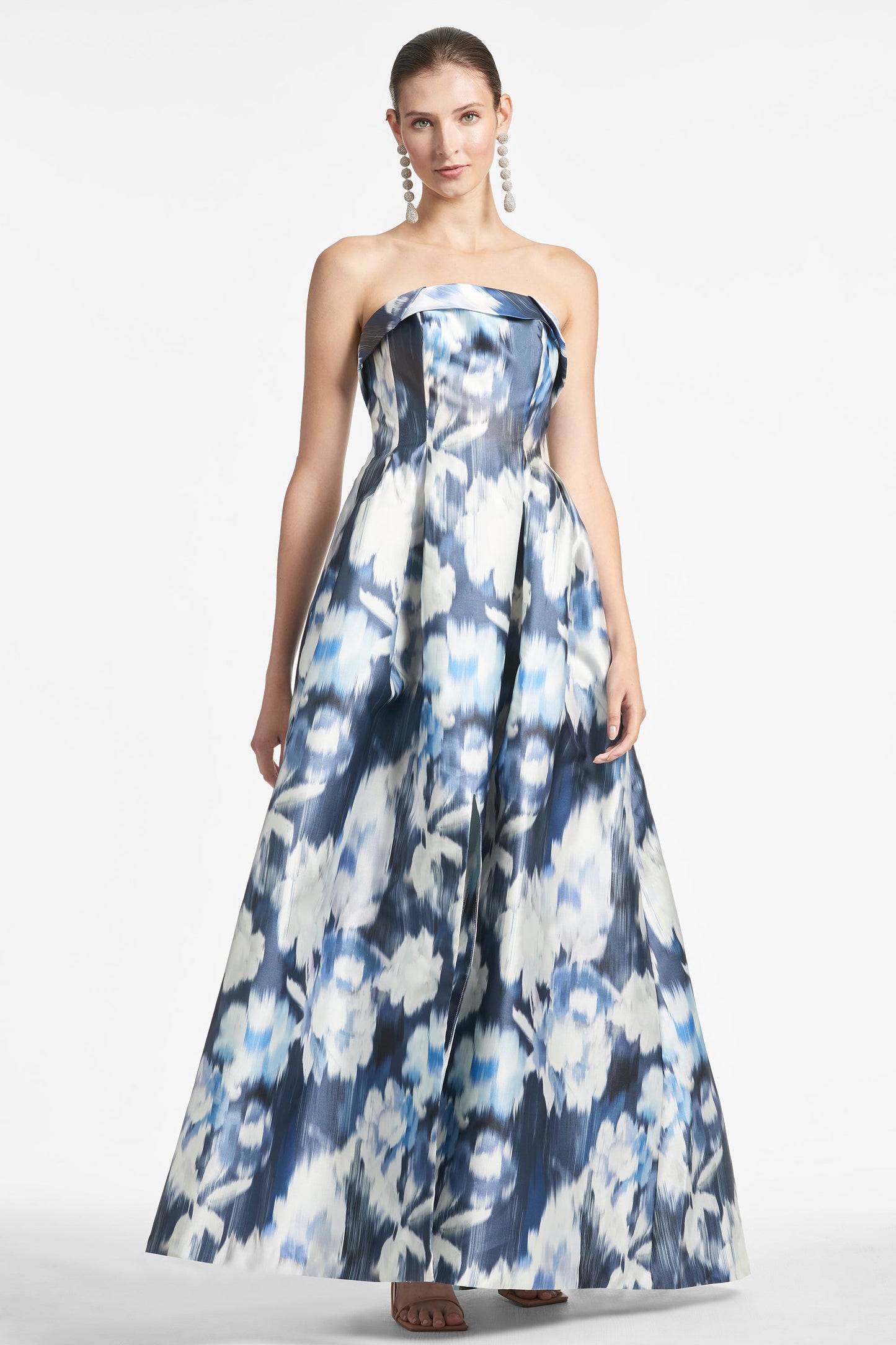 Brielle Gown - Blue Ikat Floral - Final Sale