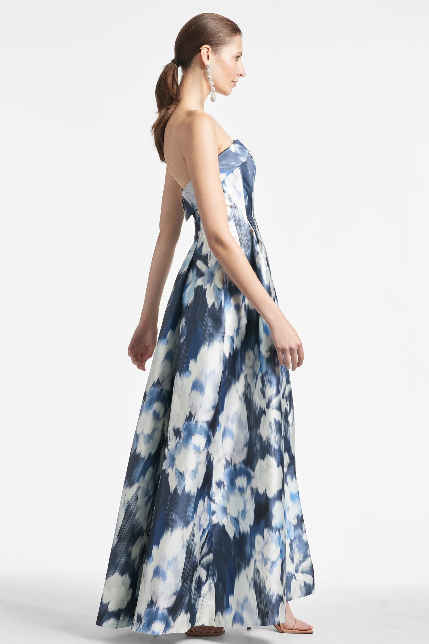 Brielle Gown - Blue Ikat Floral - Final Sale