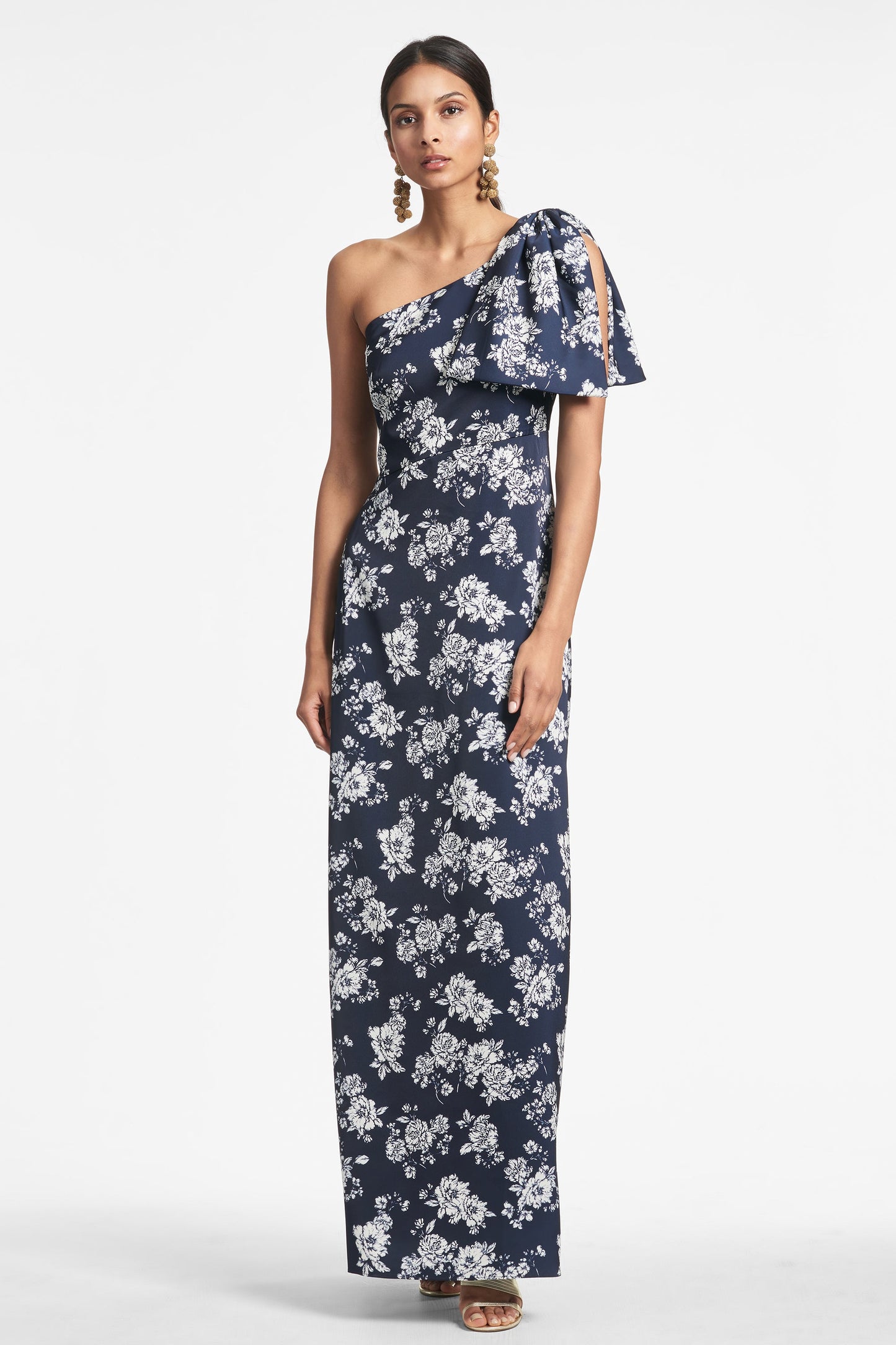 Chelsea Gown - Navy & Ivory Peony - Final Sale