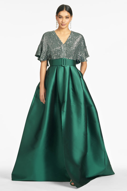 Simone Gown - Hunter Green - Final Sale