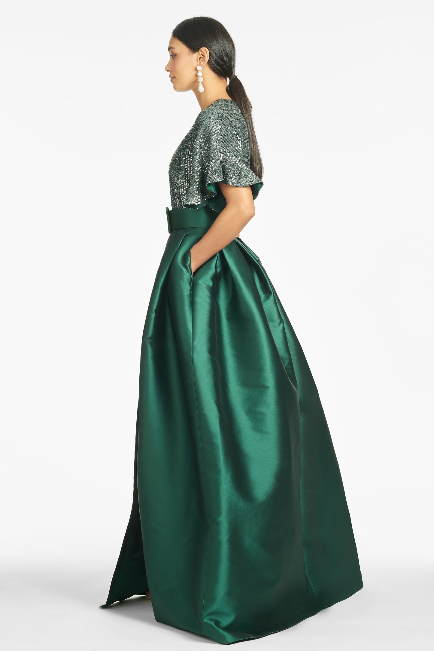 Simone Gown - Hunter Green - Final Sale