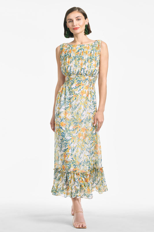 Anastasia Dress - Sunshine/Teal Bouquet - Final Sale