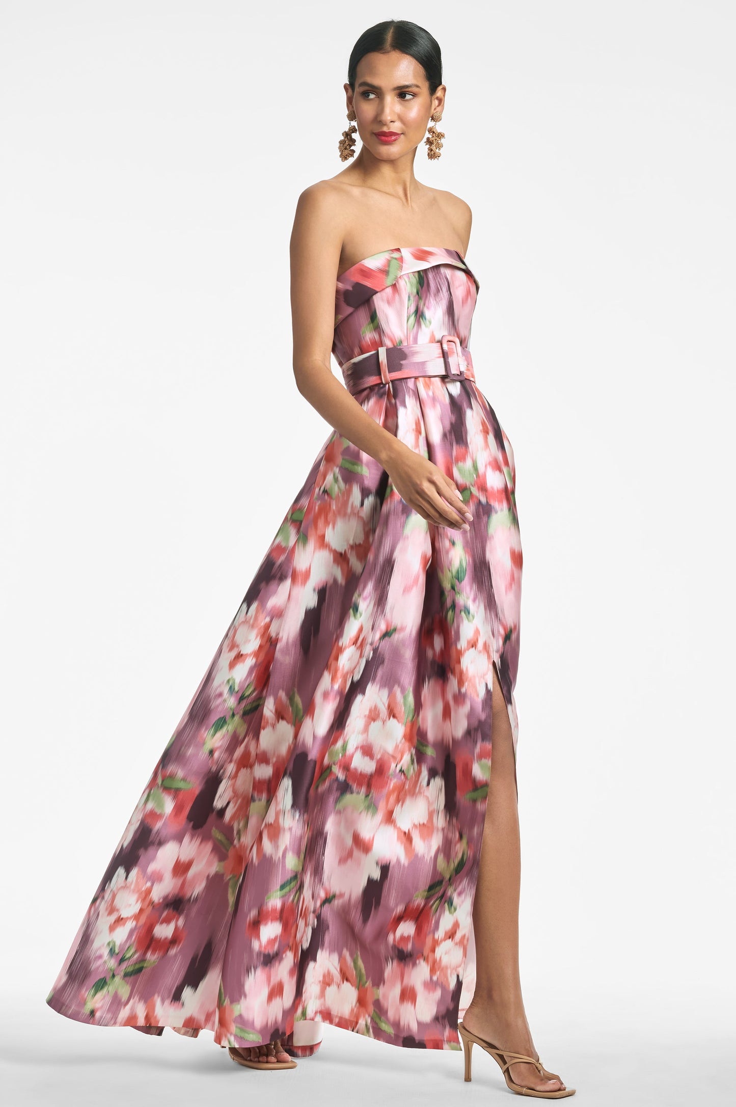 Brielle Gown - Mauve Ikat Floral - Final Sale