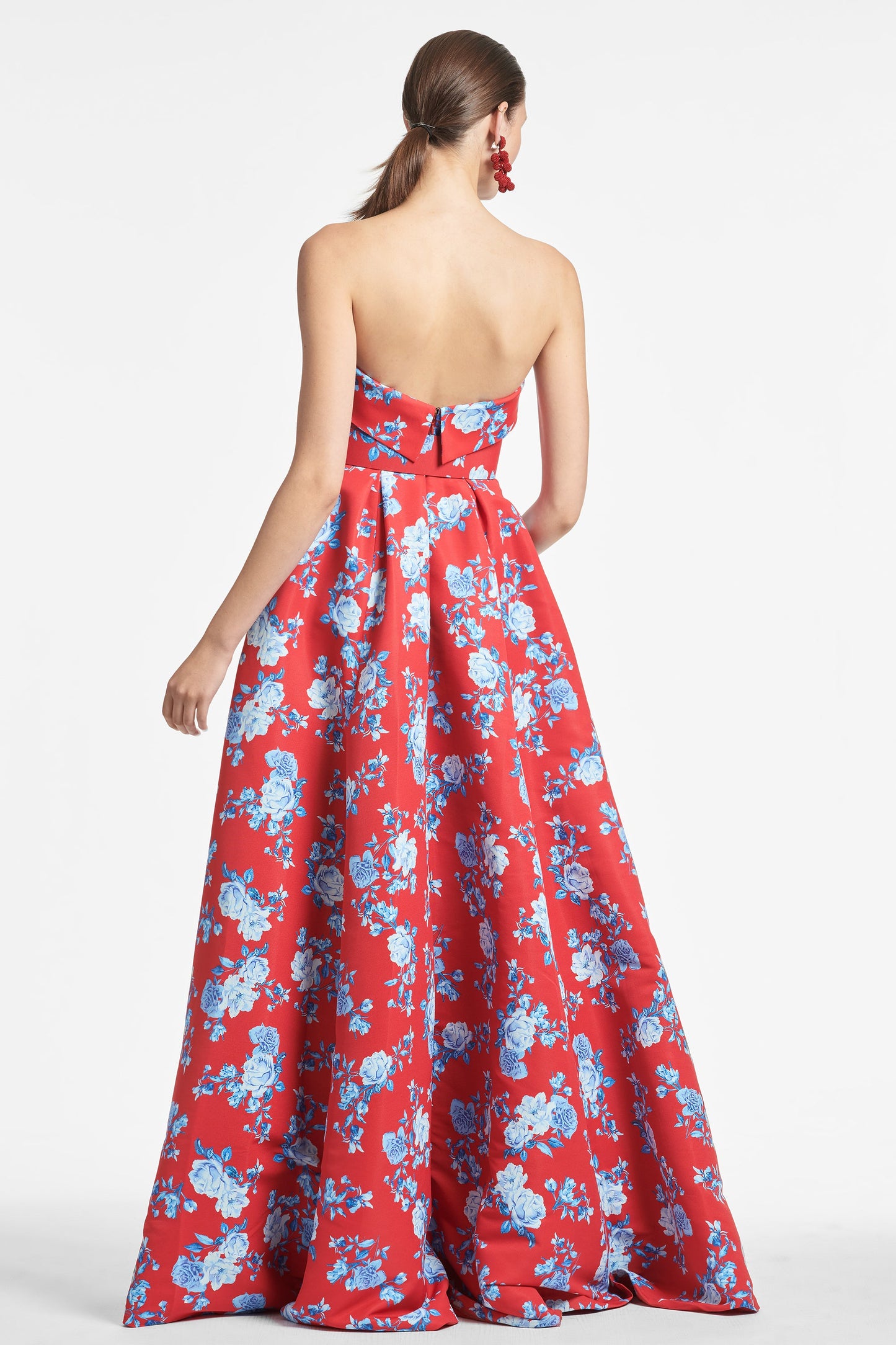 Brielle Gown - Red & Blue Floral - Final Sale