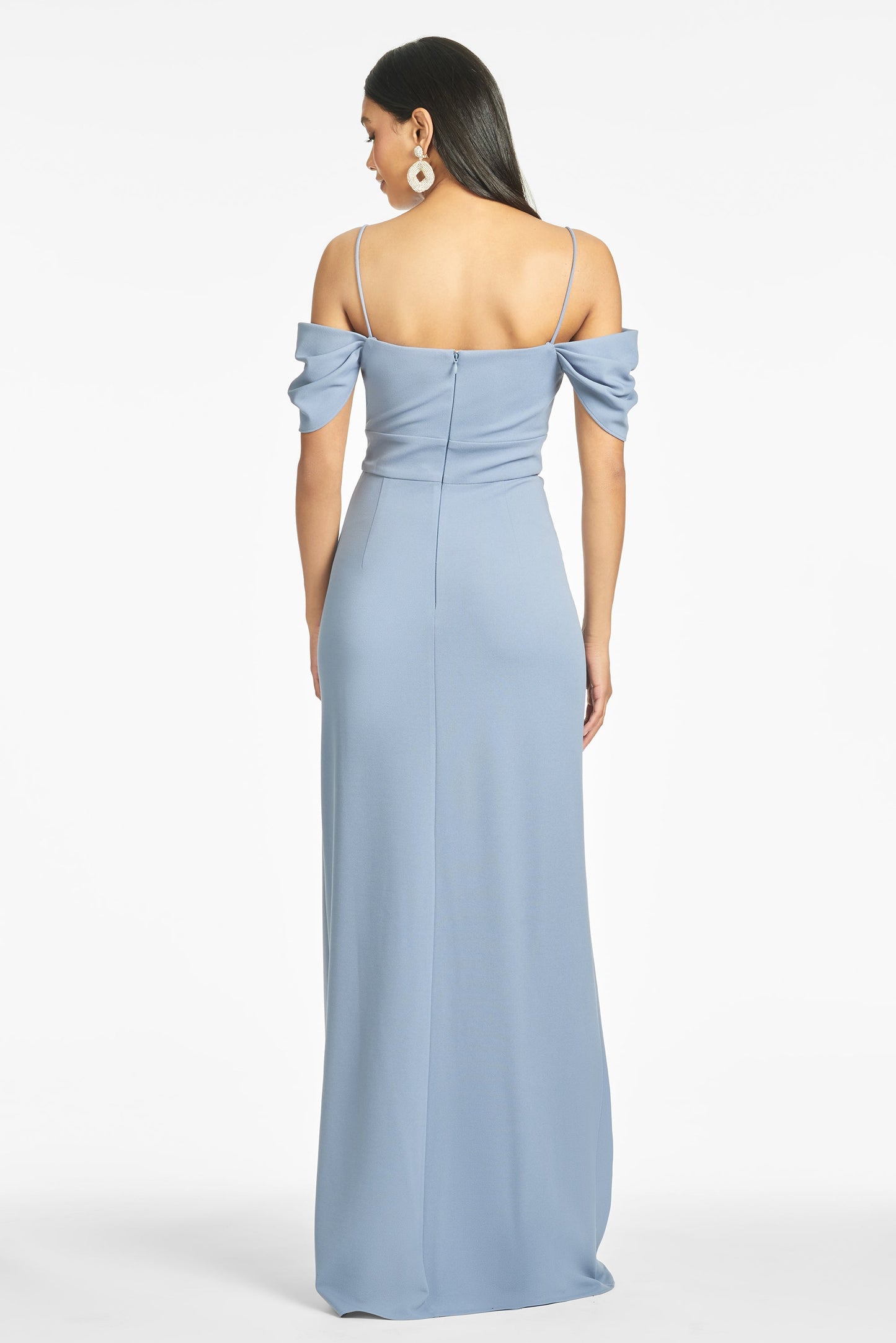 Brittany 4-Way Stretch Crepe Gown - Slate Blue - Final Sale