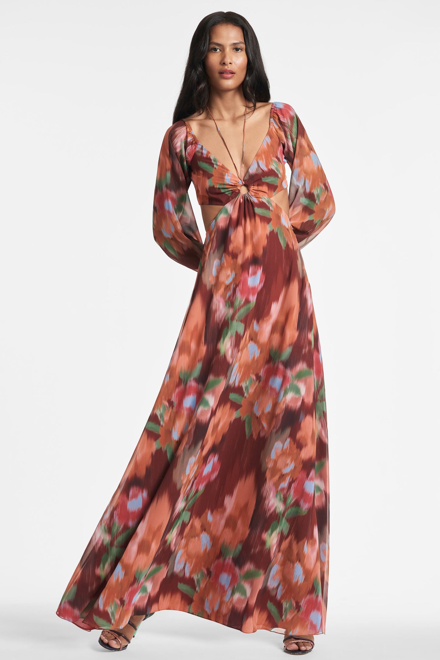 Cassandra Dress - Bordeaux Ikat - Final Sale