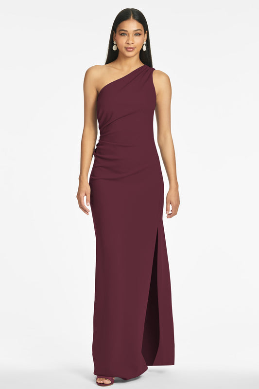 Cece 4-Way Stretch Crepe Gown  - Deep Wine - Final Sale