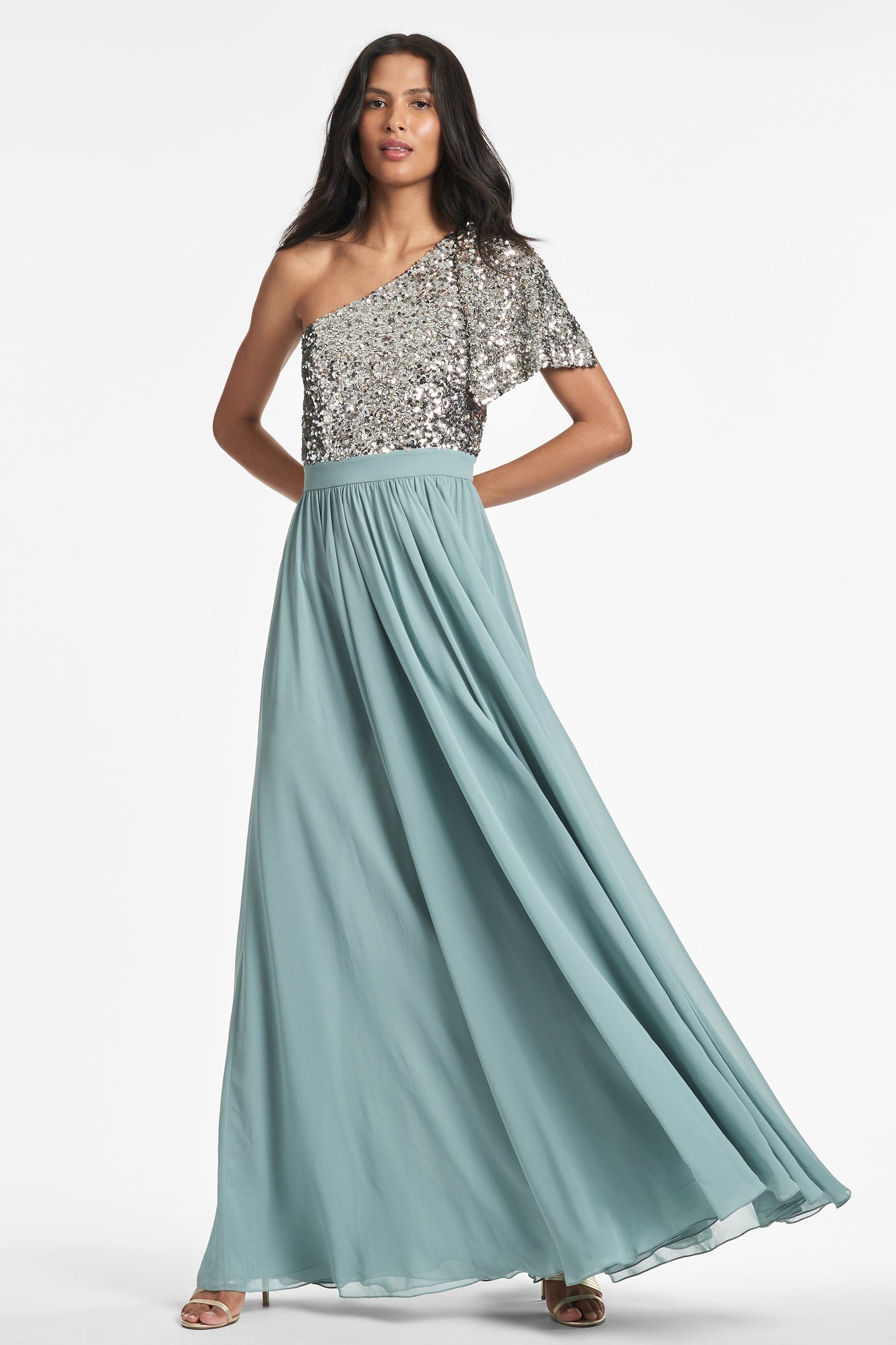 Jolie Gown - Silver Steel Blue - Final Sale