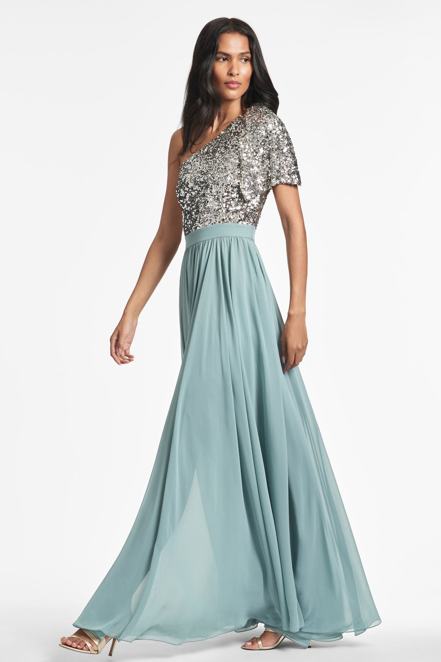 Jolie Gown - Silver Steel Blue - Final Sale