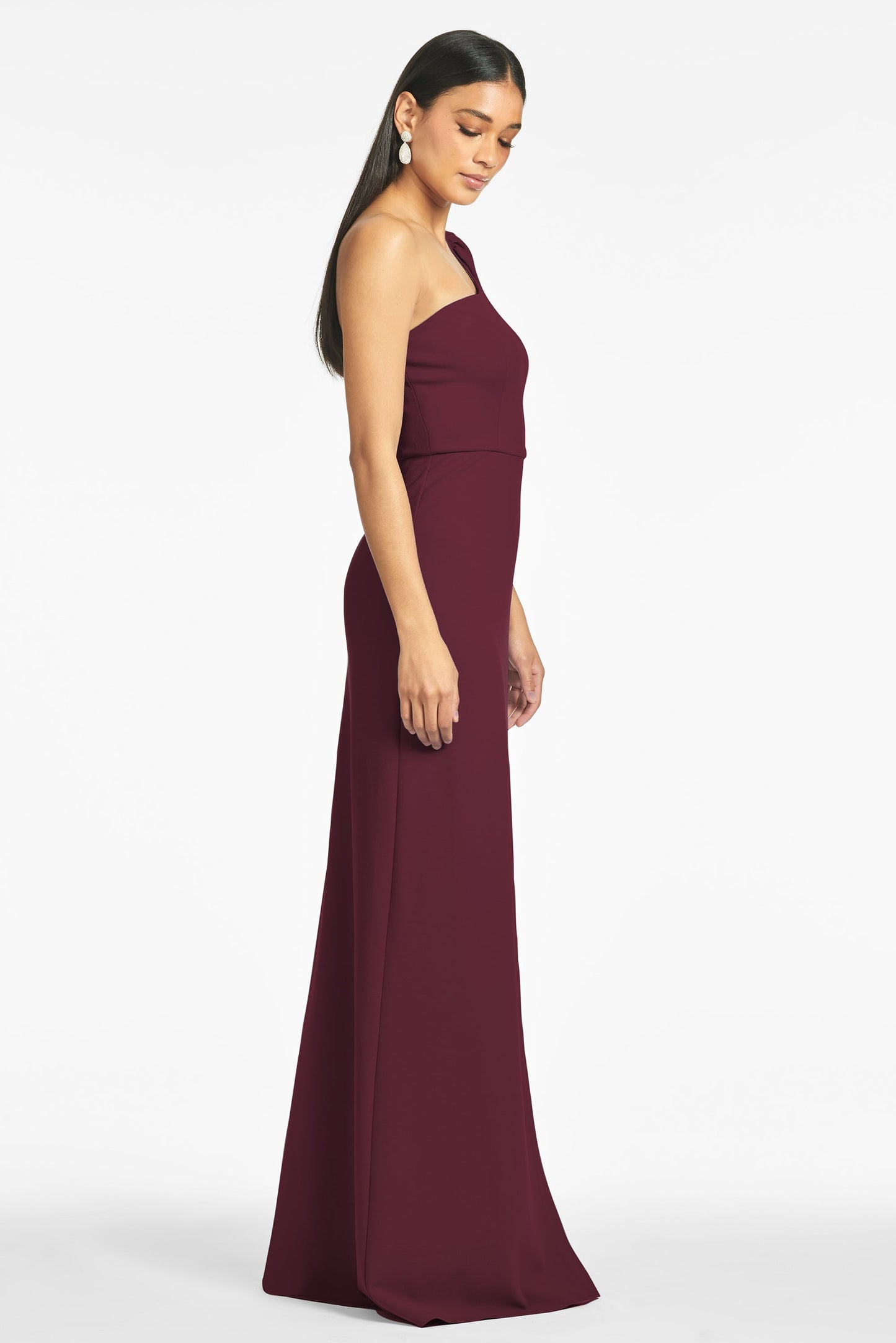 Nadia 4-Way Stretch Crepe Gown - Deep Wine - Final Sale