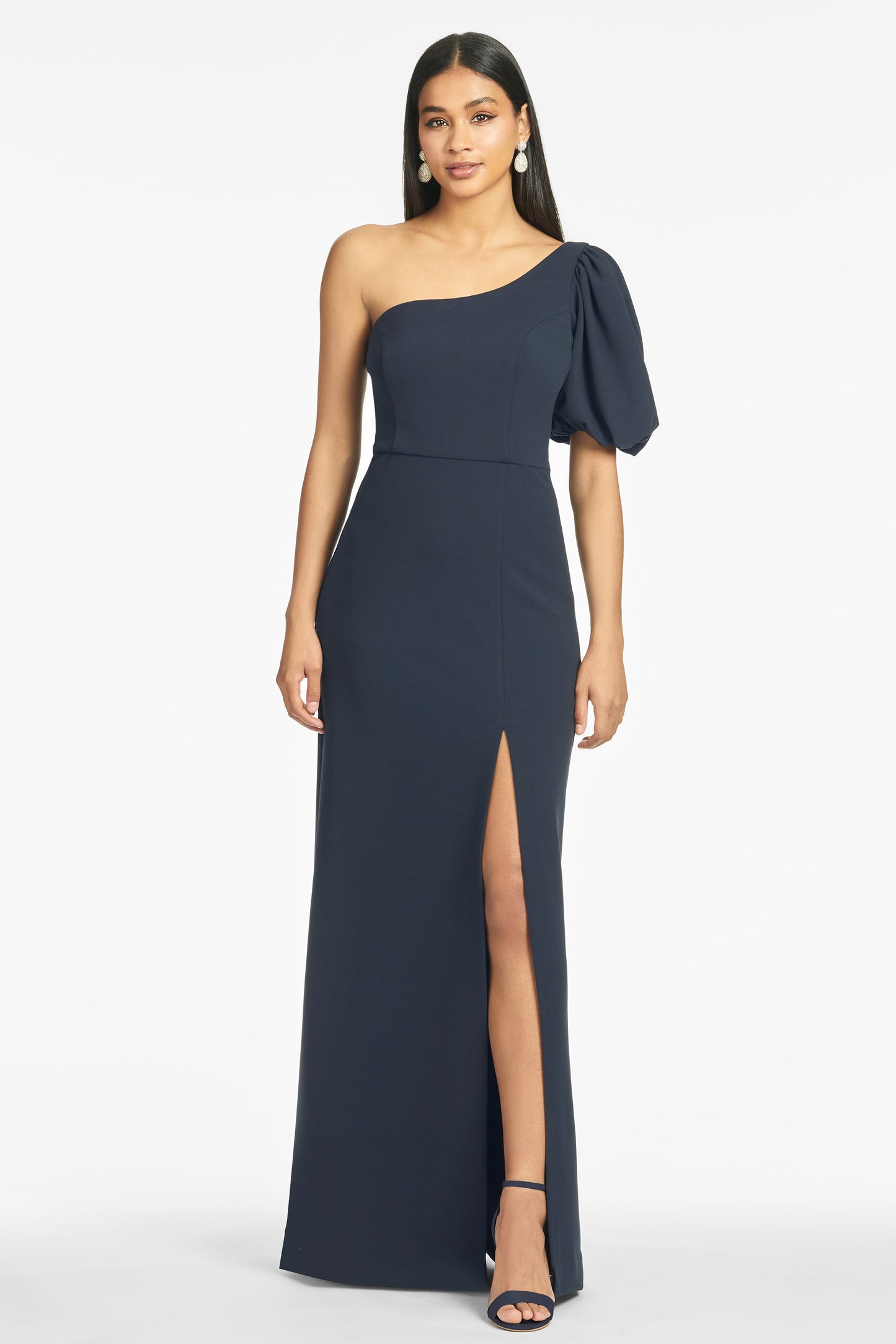 Nadia 4-Way Stretch Crepe Gown  - Navy - Final Sale