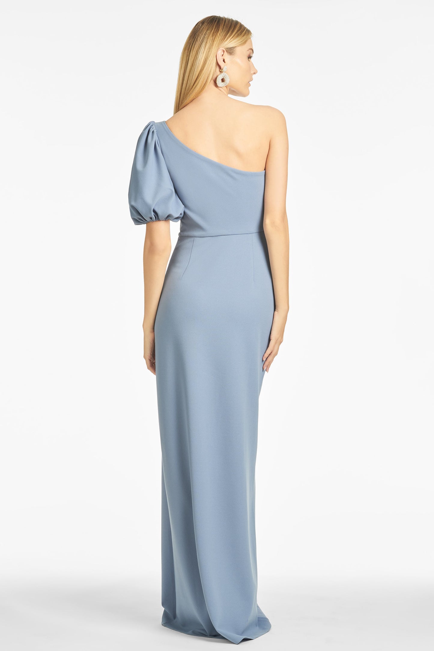 Nadia 4-Way Stretch Crepe Gown  - Slate Blue - Final Sale