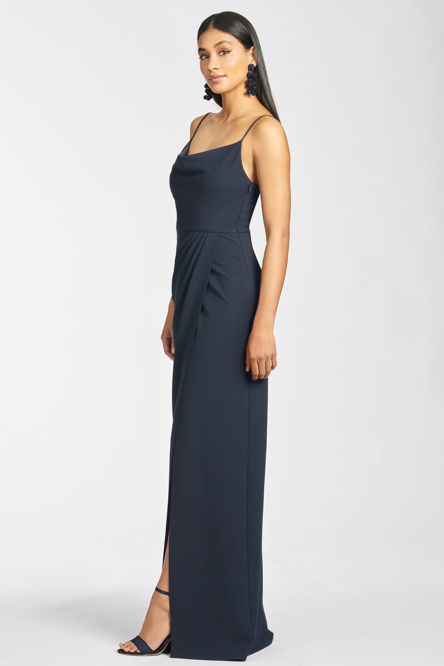 Paulina 4-Way Stretch Crepe Gown - Navy - Final Sale